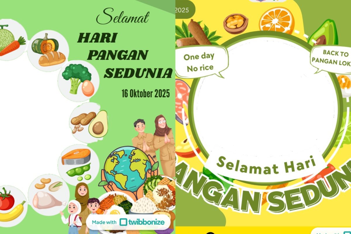 Kumpulan link Twibbon Hari Pangan Sedunia 2025 dan caption inspiratif untuk ikut merayakan World Food Day di media sosial.