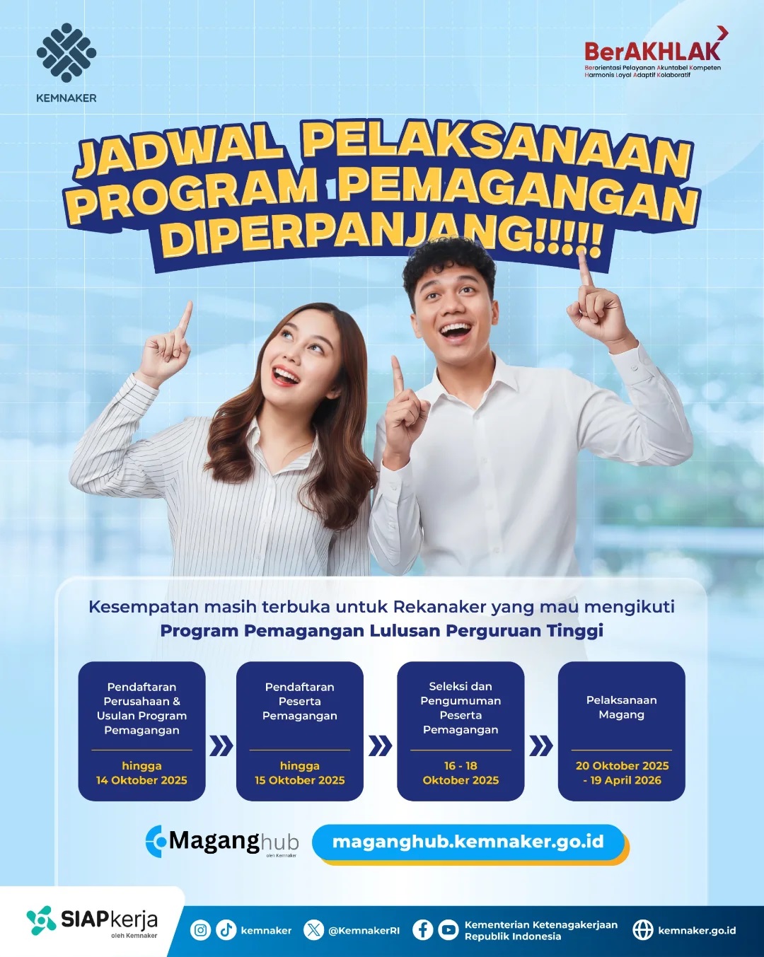Seleksi Magang Kemnaker 2025 dimulai. Ada 156 ribu pelamar. Cek jadwal pengumuman dan cara lihat hasil seleksi di sini!