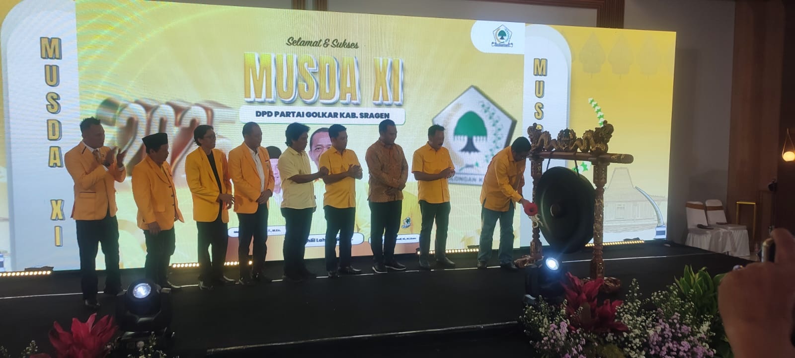 Musyawarah daerah (Musda) DPD II Partai Golkar Sragen, Sabtu (18/10/2025) malam. (Ahmad Khairudin/Radar Solo)