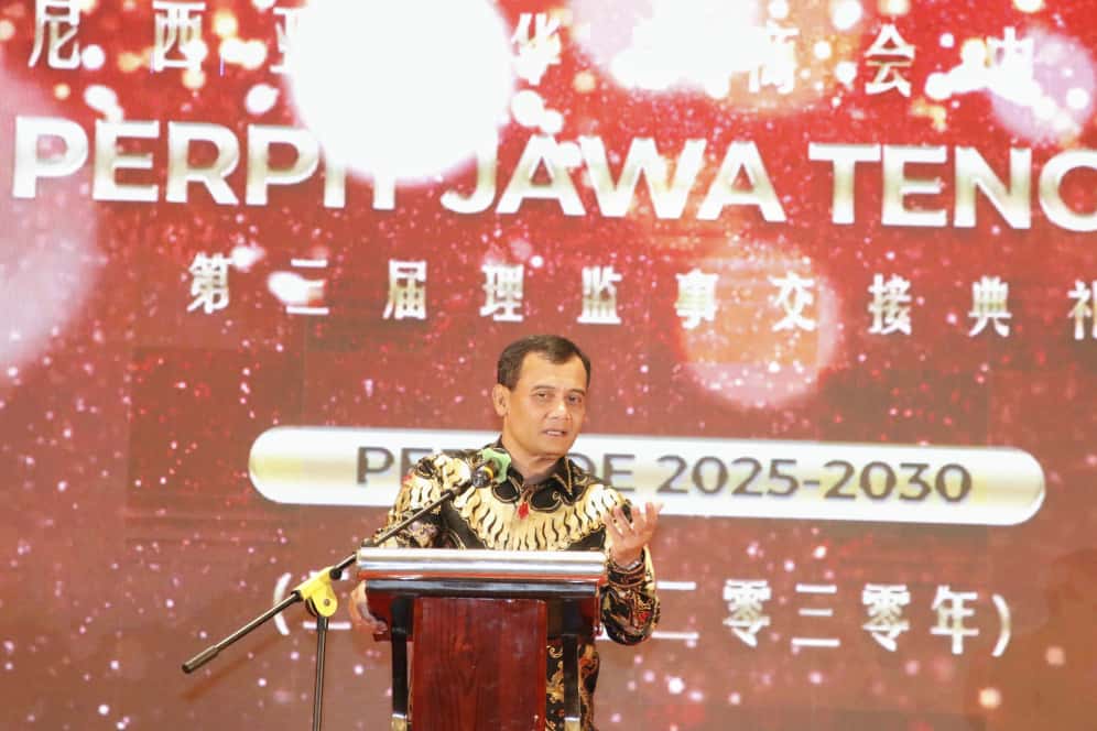 Gubernur Ahmad Luthfi hadiri pelantikan pengurus Perpit Jawa Tengah periode 2025-2030 di PO Hotel, Semarang, Sabtu (18/10/2025) malam.
