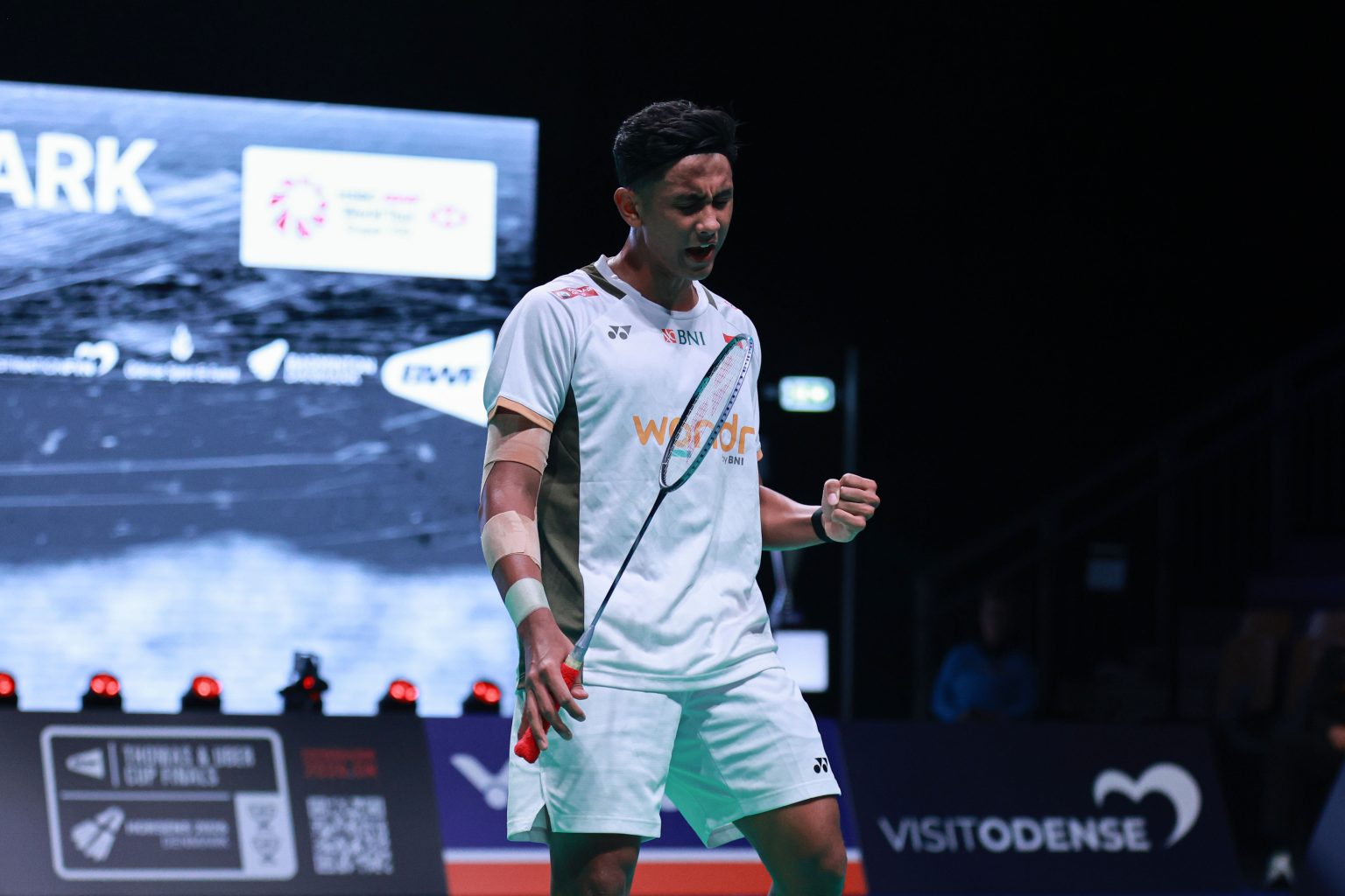 Pebulutangkis andalan Indonesia Alwi Farhan saat terjun di ajang French Open (21/10).