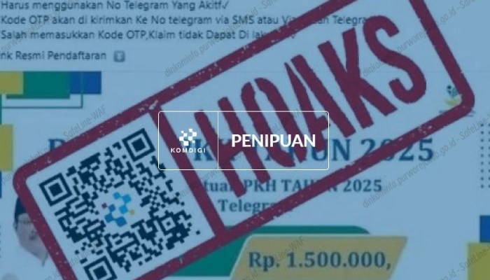Link atau tautan pendaftaran PKH 2025 via Telegram dipastikan hoaks.