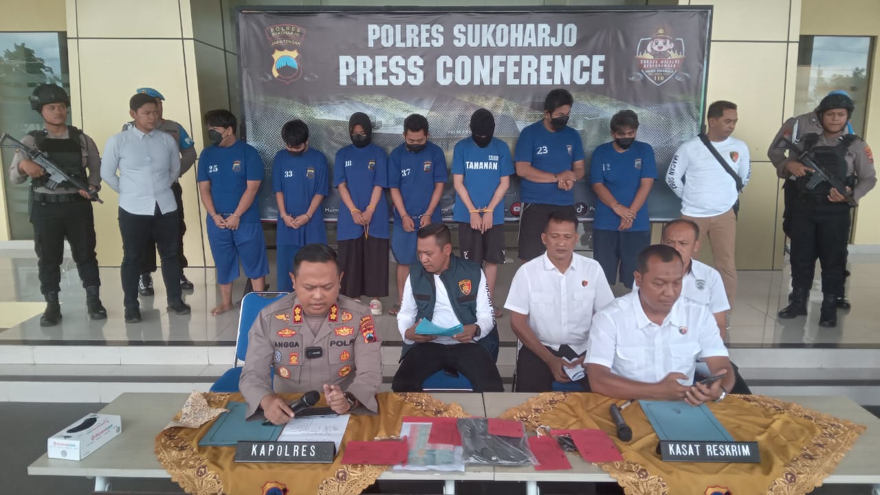 Gelar perkara kasus pencurian di Mapolres Sukoharjo, Kamis (23/10).