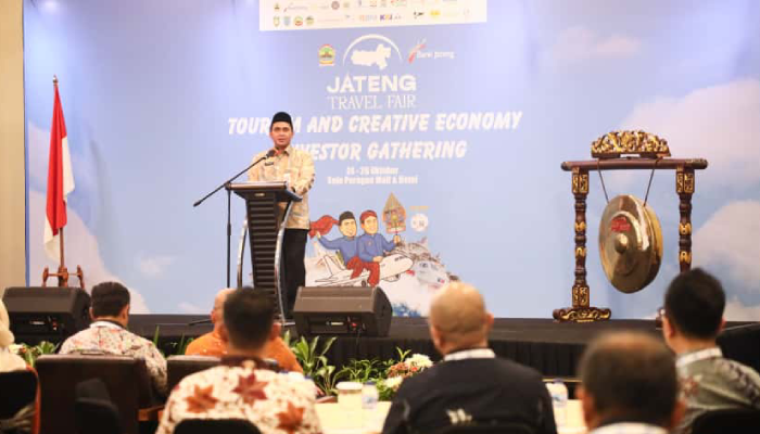Wagub Jateng Taj Yasin Maimoen saat hadiri Jateng Travel Fair, Tourism and Creative Economy Investor Gathering di Solo Paragon Hotel, Kota Solo, Jumat (24/10/2025).