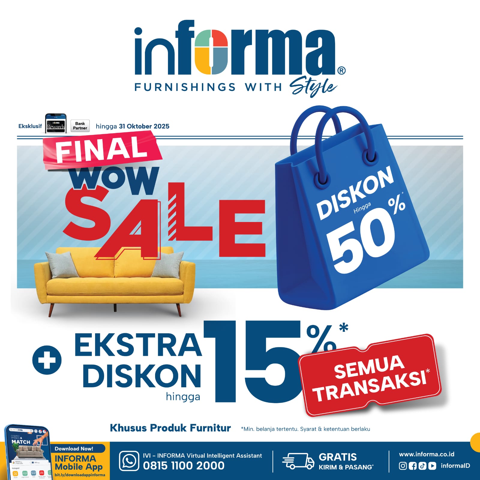 INFORMA FINAL WOW SALE Solo Paragon hadirkan diskon hingga 50% (sampai 31 Okt 2025)