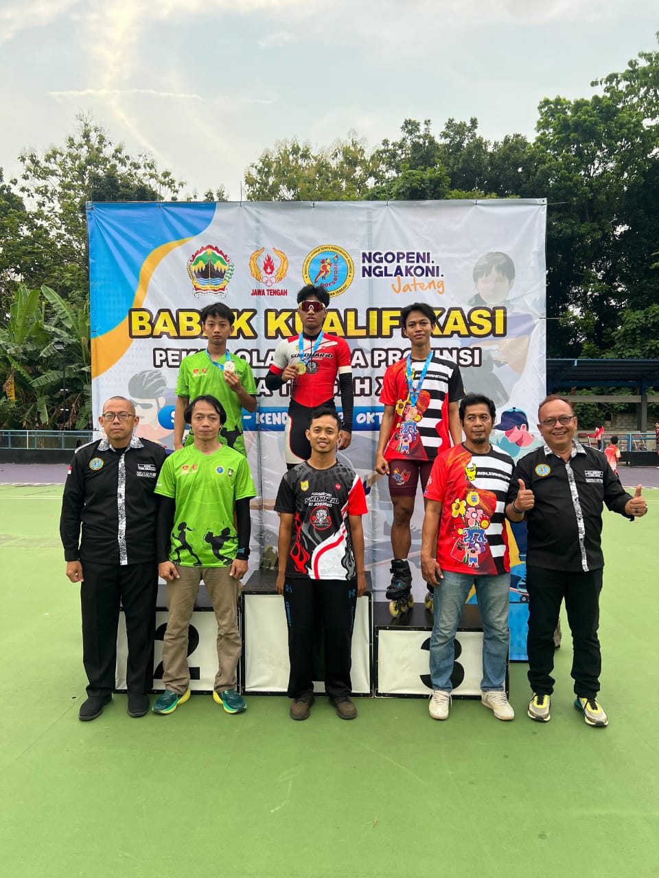 Atlet sepatu roda Sukoharjo meraih medali ajang kualifikasi Porprov Jateng 2025.