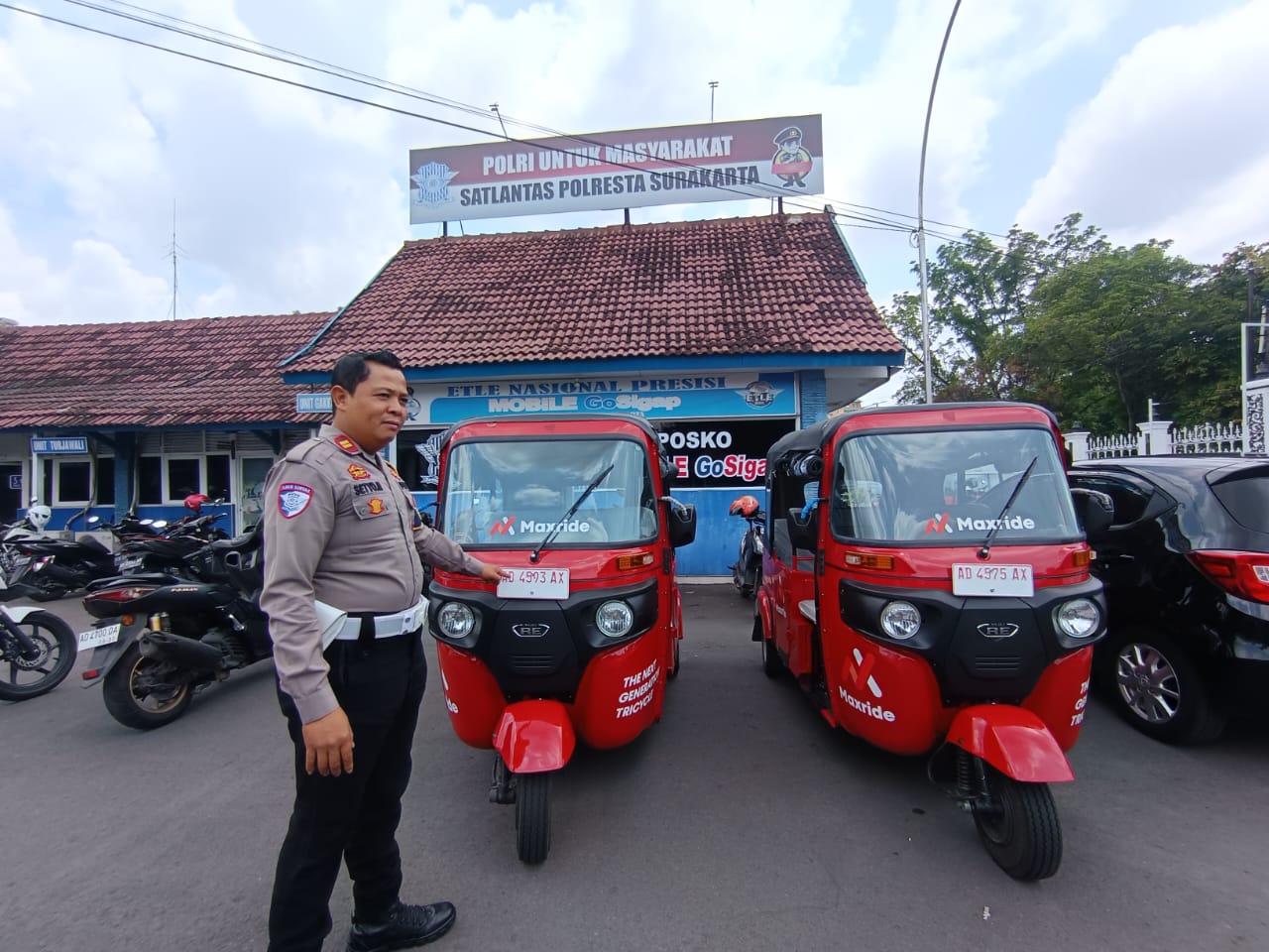 DIPERMASALAHKAN: Bajaj Maxride di disita oleh Satlantas Polresta Solo