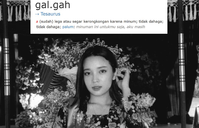 Bunga Reyza, sosok di balik viral kata galgah yang kini resmi masuk KBBI.