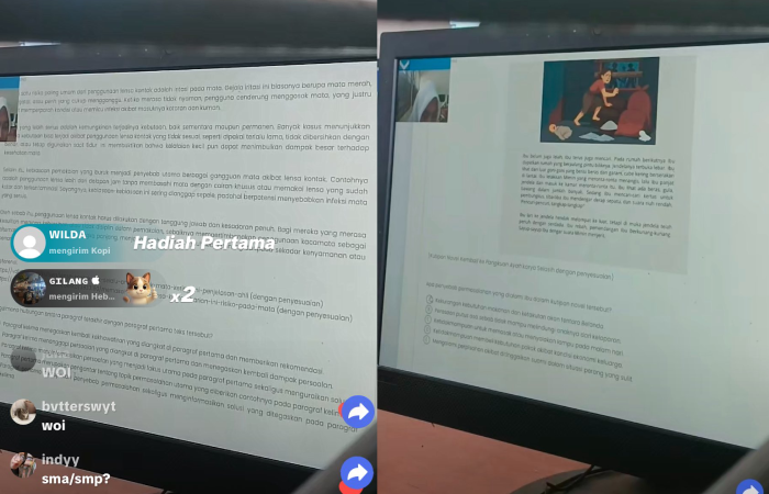 Aksi Live TikTok peserta TKA.