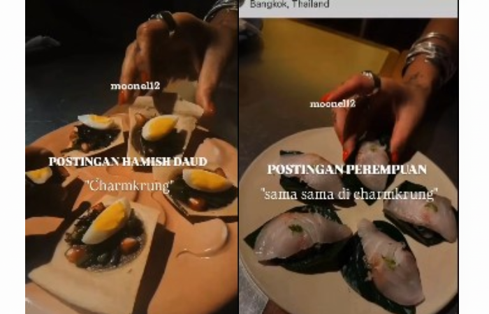 Postingan yang diduga milik Hamish Daud dan Sasha Sabrina Alatas memiliki kemiripan.