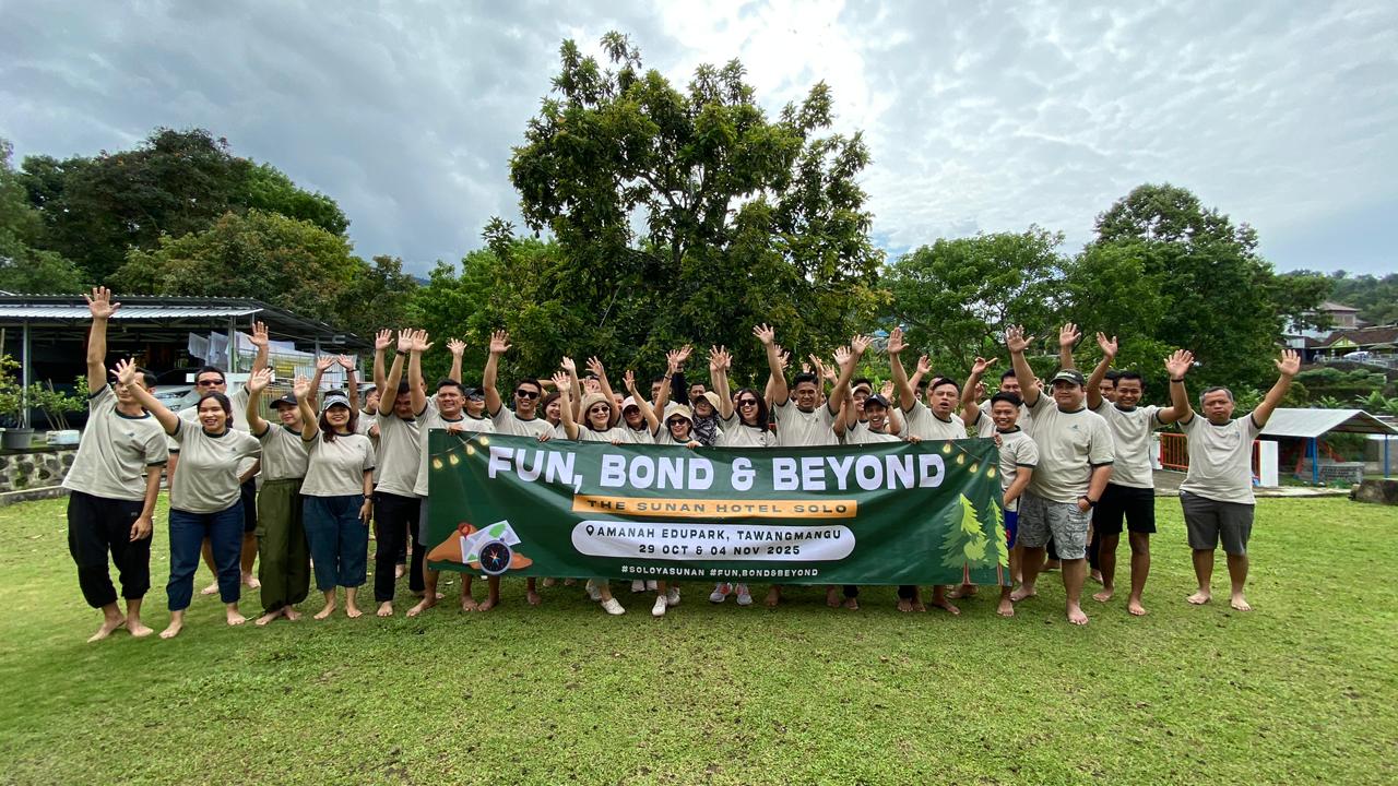 The Sunan Hotel Solo gelar Outbound 2025 bertema Fun, Bond & Beyond di Amanah Edupark untuk bangun semangat dan sinergi tim.