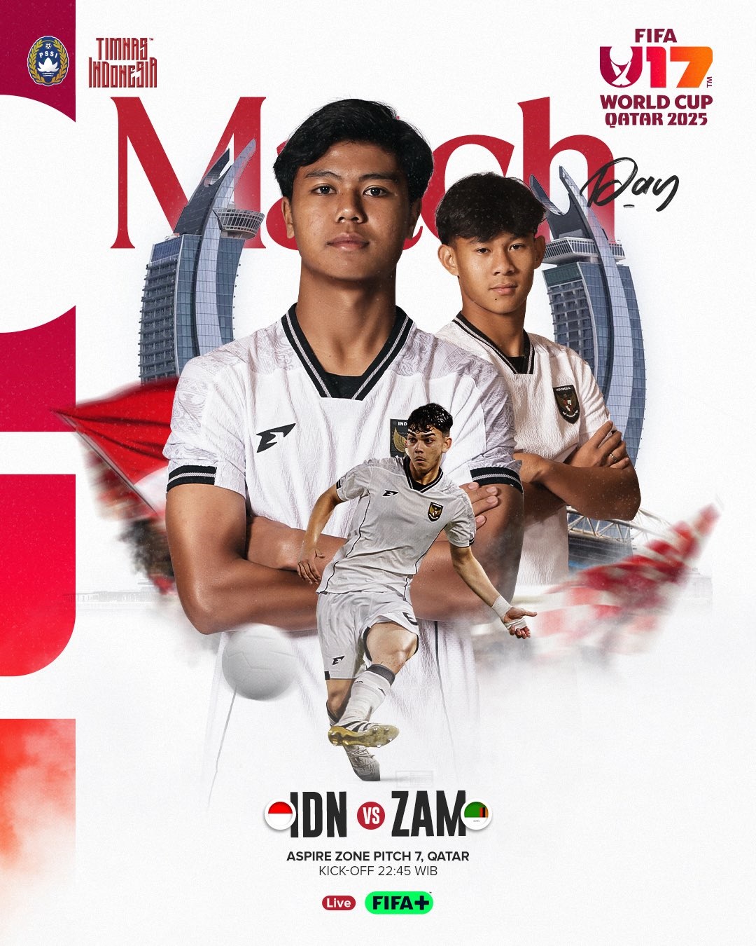 Link live streaming Piala Dunia U-17 2025 gratis di FIFA+. Tonton laga Timnas Indonesia vs Zambia dan lainnya di sini!
