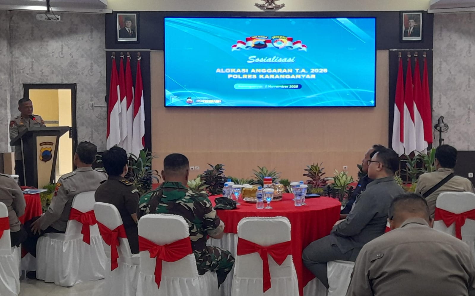 Polres Karanganyar sosialisasi anggaran 2026, Rabu (5/11/2025). (Rudi Hartono/Radar Solo)