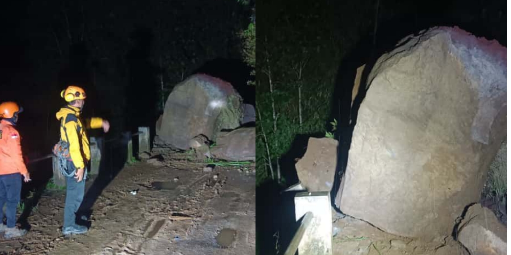 esar menutup jalan penghubung Dukuh Tumut-Dukuh Gesikan, Desa Jrakah, Selo, Boyolali setelah longsor, Rabu (5/11/2025) petang.
