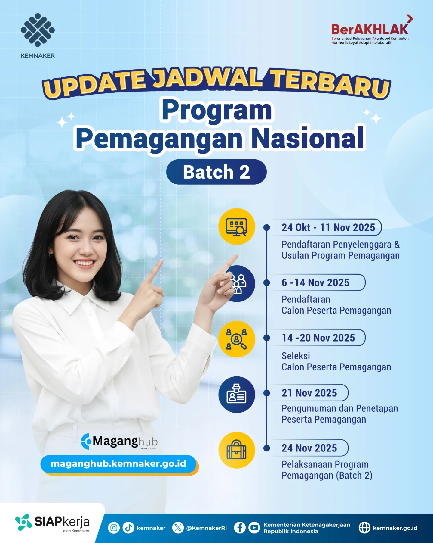 Pendaftaran Peserta Magang Nasional Batch 2 Telah Dibuka, Catat Jadwal Resmi dari Kemnaker