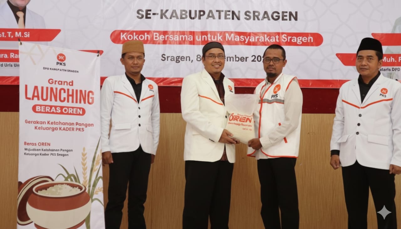 Launching Beras Oren oleh DPD PKS Sragen, Sabtu (8/11/2025).