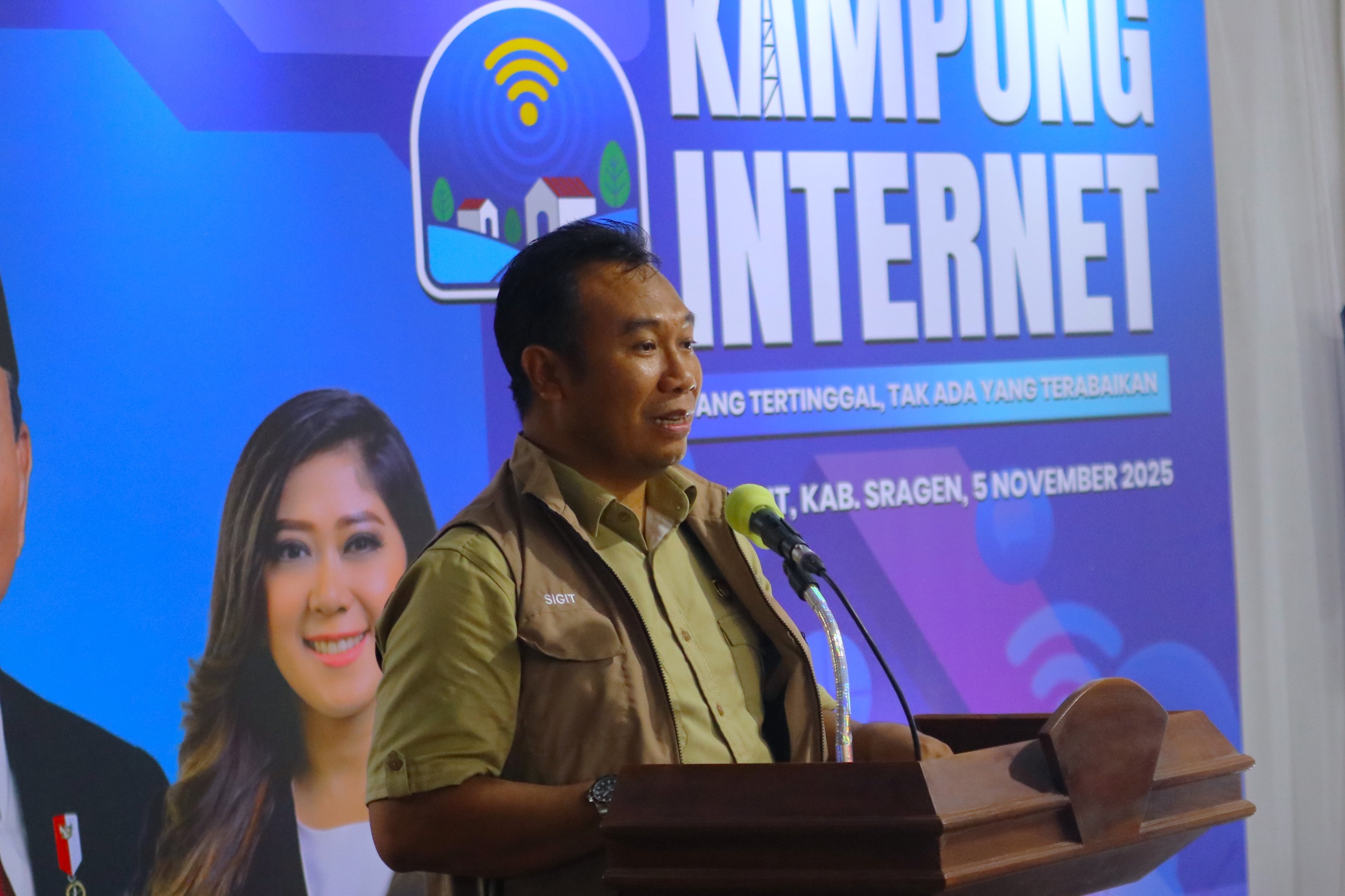 Bupati Sragen Sigit Pamungkas hadiri launching Kampung Internet di Desa Sribit, Kecamatan Sidoharjo.