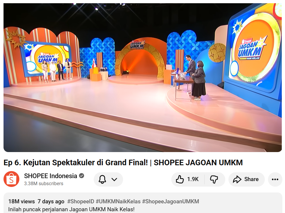 Episode final Shopee Jagoan UMKM mencatatkan total views hingga lebih dari 18 juta.