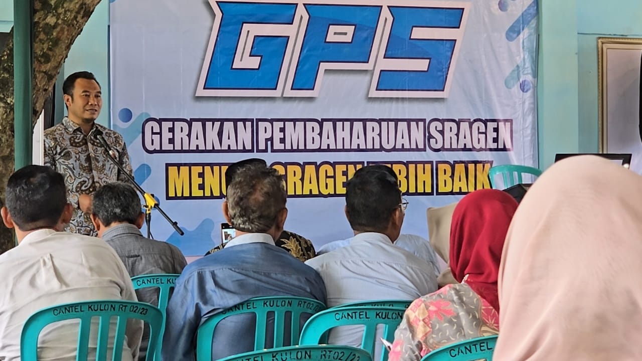 Bupati Sragen Sigit Pamungkas sambangi kantor GPS, Sabtu (16/11/2025). (Ahmad Khairudin/Radar Solo)
