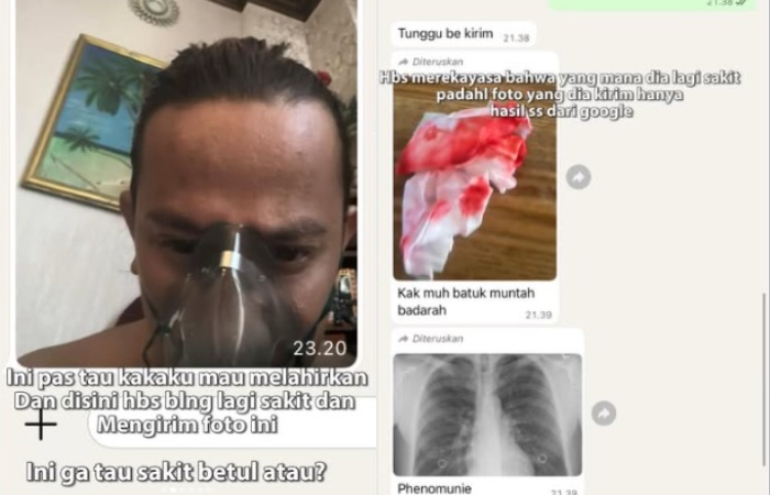 Adik Helwa Bachmid menunjukkan tangkapan layar chattingan diduga dari Habib Bahar bin Smith.