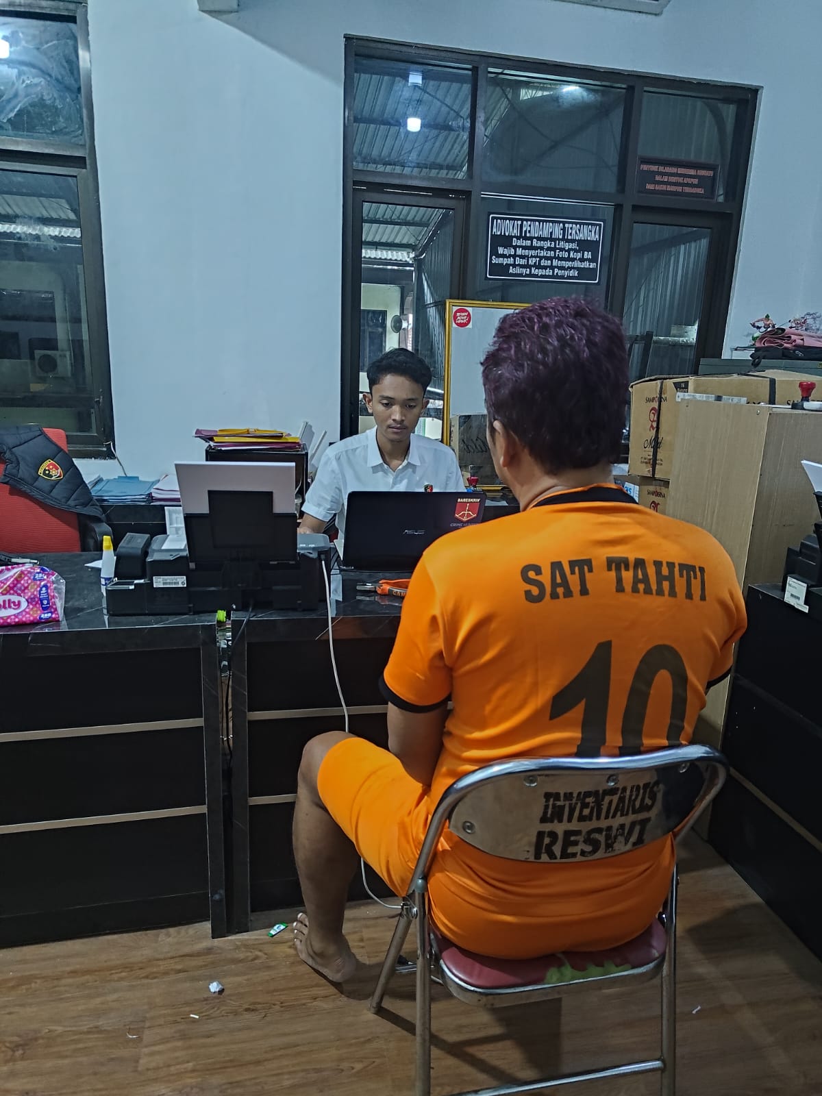Elyas Sutiyono, 44, pelaku penggelapan mobil diperiksa di Mapolres Wonogiri.