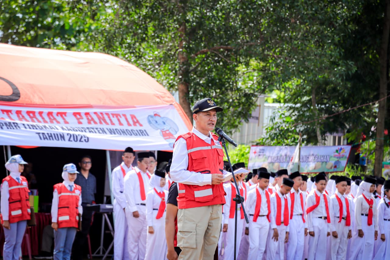 Bupati Wonogiri Setyo Sukarno saat menghadiri Jumbara PMR PMI Wonogirj Selasa (18/11/2025).