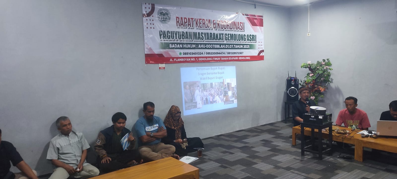 Paguyuban Masyarakat Gemolong Asri berdiskusi bersama Muspika Kecamatan Gemolong, Sragen.