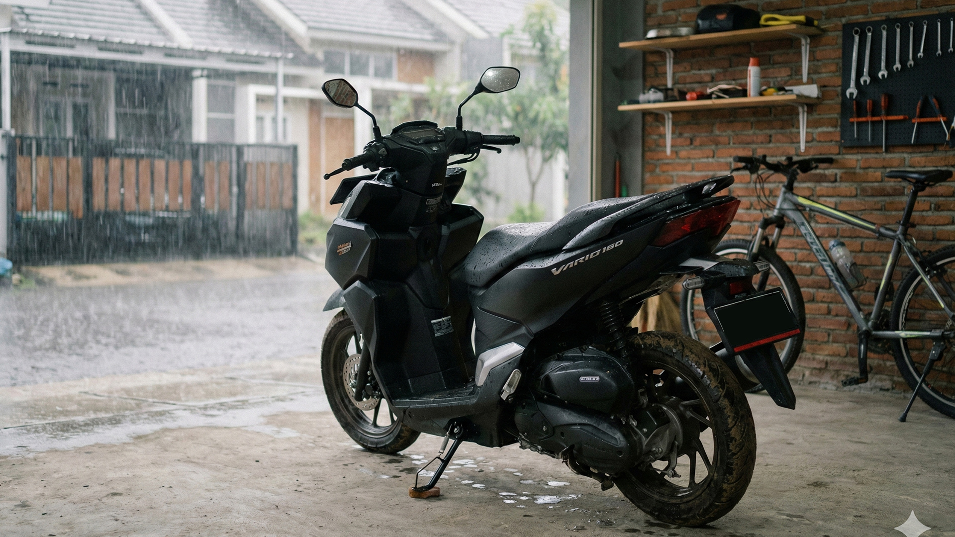 Motor Vario setelah menerjang hujan deras. - 5 bagian penting yang harus diperhatikan setelah motor Anda menerjang hujan deras