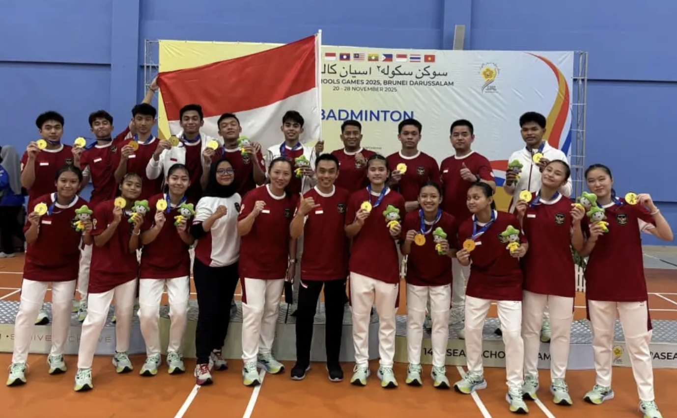Tim bulu tangkis Indonesia berjaya di ajang Asean School Games 2025 yang digelar 21&ndash;24 November di Brunei Darussalam
