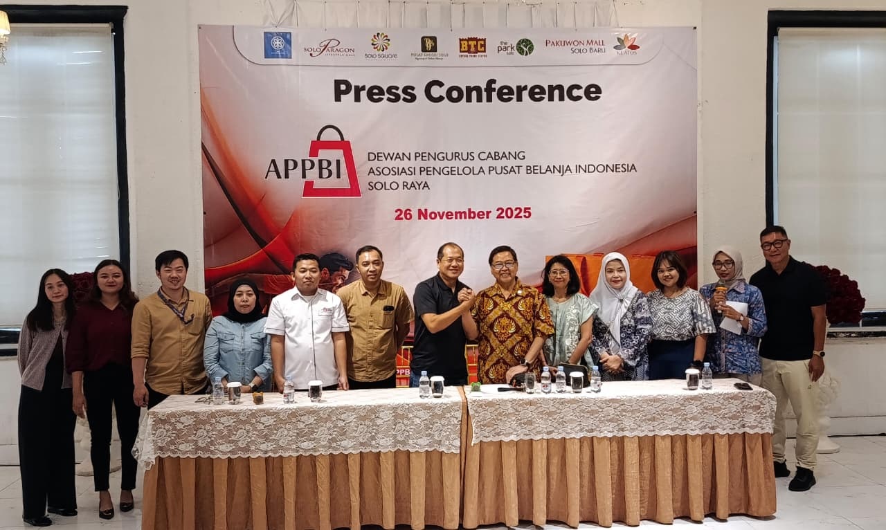 Perwakilan mal-mal se Solo Raya saat jumpa pers Bina Indonesia Great Sale, Rabu( (26/11).