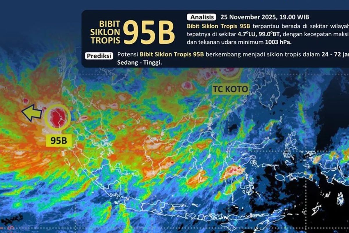 Apa Itu Bibit Siklon Tropis Senyar? Pemicu Cuaca Ekstrem di Aceh dan Sumut, Waspada&nbsp;Hujan Lebat dan Gelombang Tinggi