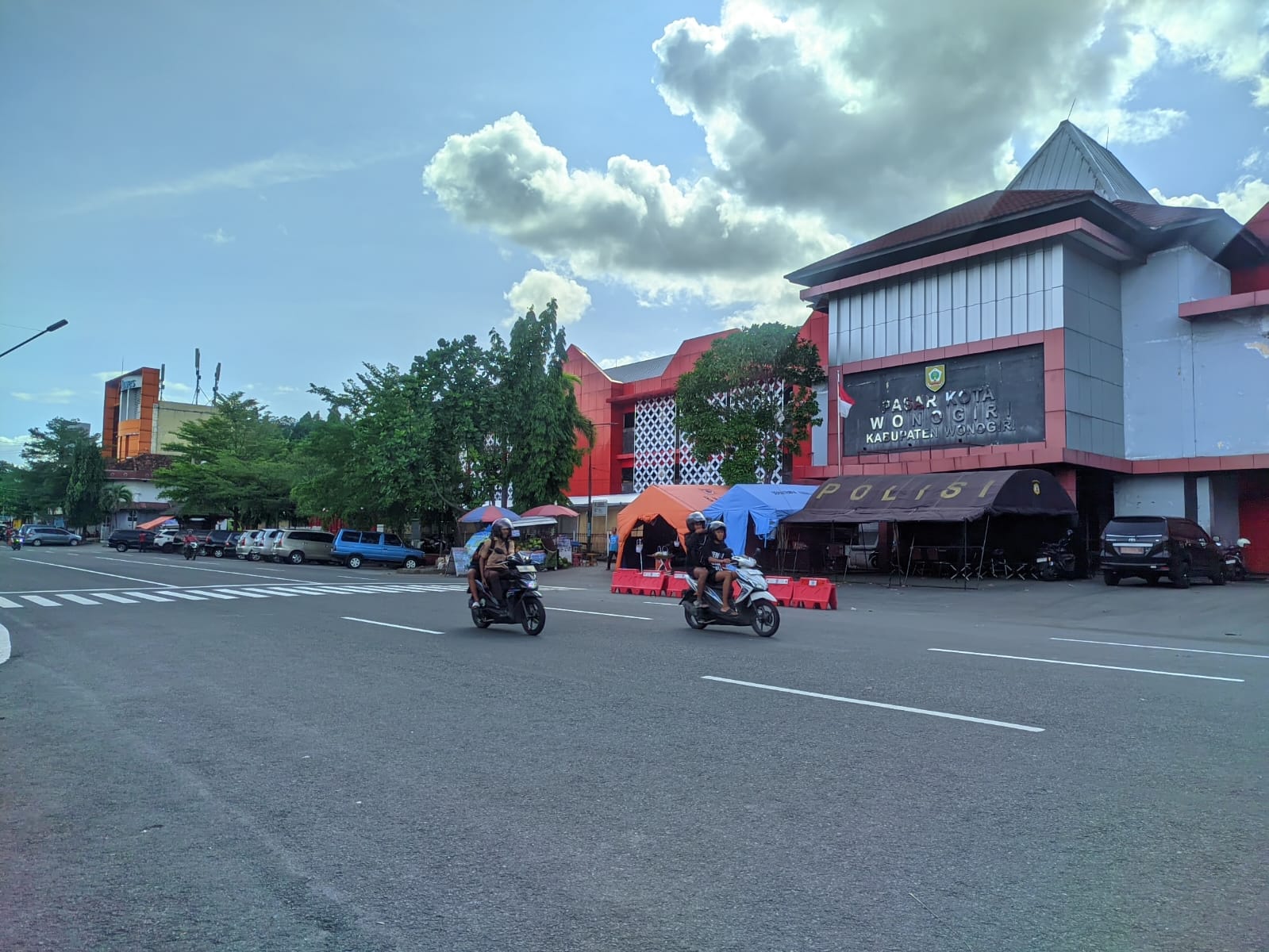 Kawasan Pasar Wonogiri Kota yang rawan macet saat libur Nataru.