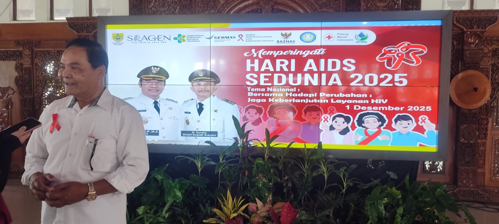 Peringatan Hari AIDS sedunia di Sragen, Senin (1/12/2025). (Ahmad Khairudin/Radar Solo)