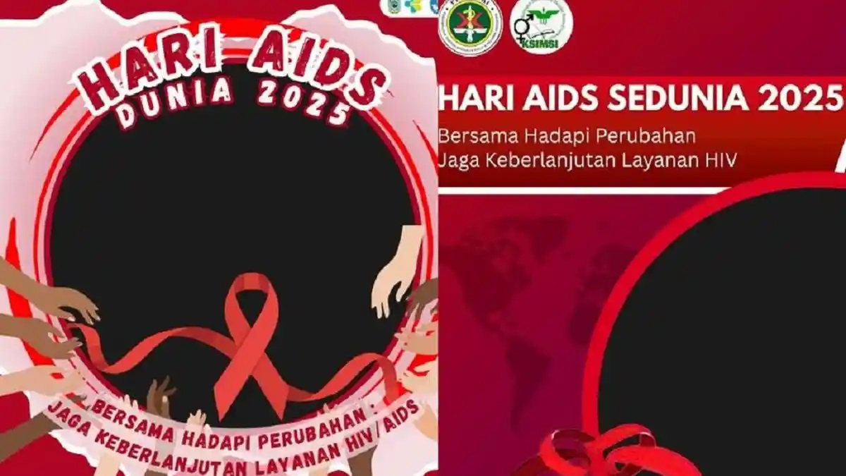 Tema dan link Twibbon Hari AIDS Sedunia 2025 lengkap, beserta logo resmi, cara pasang Twibbon, dan pesan penting dari WHO dan UNAIDS.