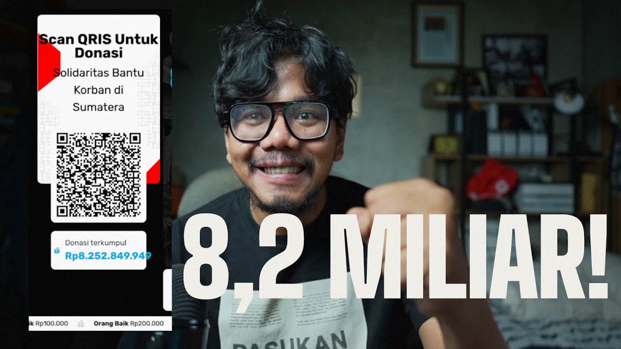 Ferry Irwandi galang donasi Rp8 miliar lewat 12 jam live streaming untuk korban Banjir Sumatera. Antusiasme publik terus meningkat.