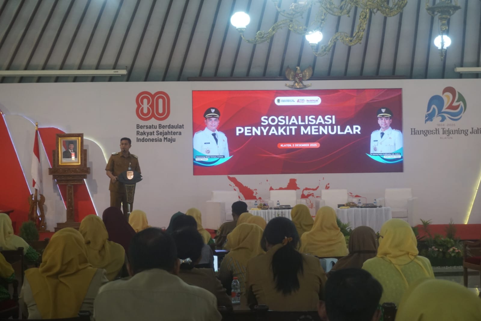 Sosialisasi terkait penyakit menular yang digelar Dinas Kesehatan (Dinkes) di Pendapa Pemkab Klaten. (Angga Purenda/Radar Solo)