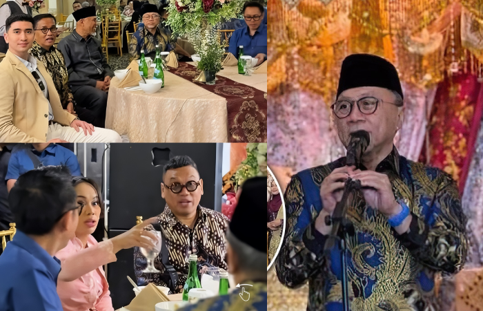 Zulkifili Hasan, Verrell Bramasta, Zita Anjani dan sejumlah politisi PAN lain saat hadiri acara pesta resepsi pernikahan di Padang.