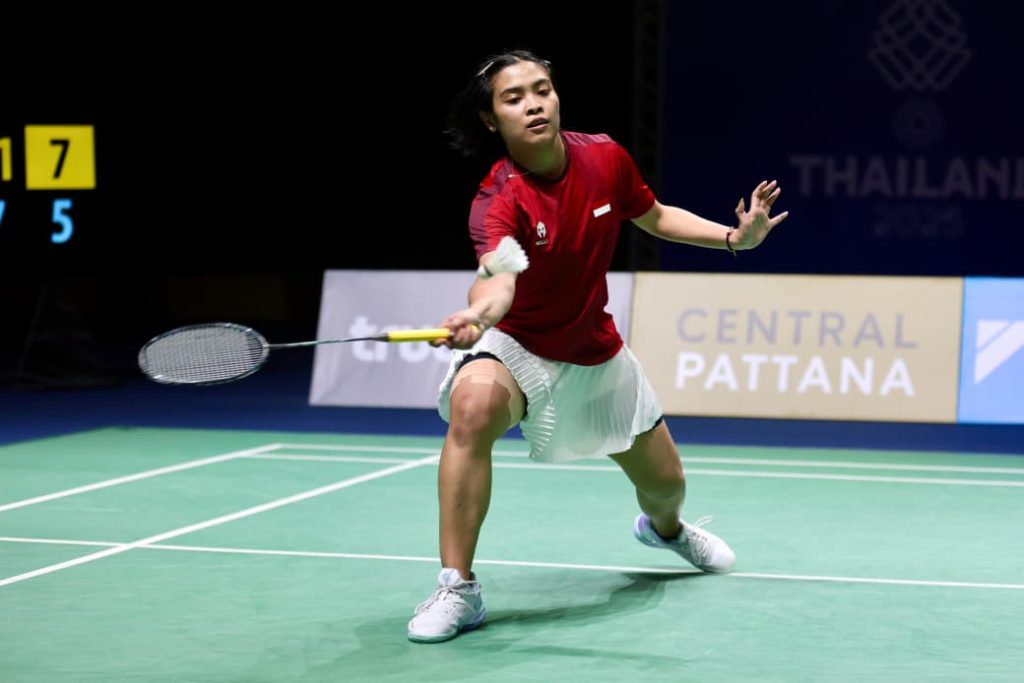 Gregoria Mariska saat terjun di ajang SEA GAmes 2025 di Thailand.