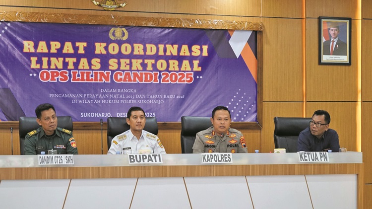 Rakor Operasi Lilin Candi 2025 di Mapolres Sukoharjo, Rabu (10/12).