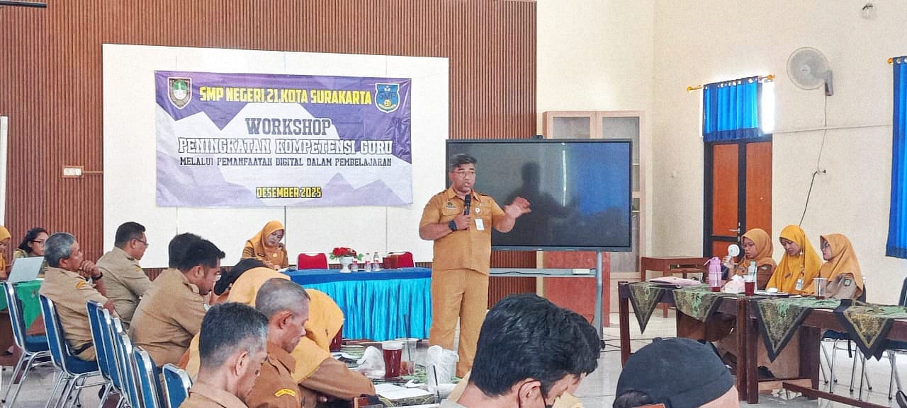 workshop&nbsp;pemanfaatan digital dalam pembelajaran di SMPN 21 Solo, pekan lalu.
