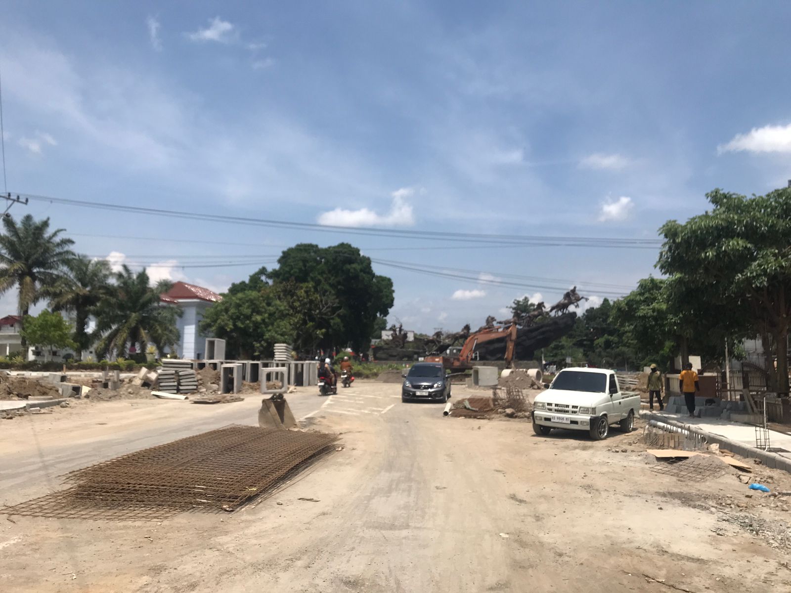 Kawasan Simpang Siaga (Simpang Lima) Boyolali yang saat ini masih dalam proyek revitalisasi.