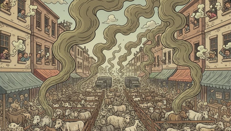 ilustrasi pasar hewan
