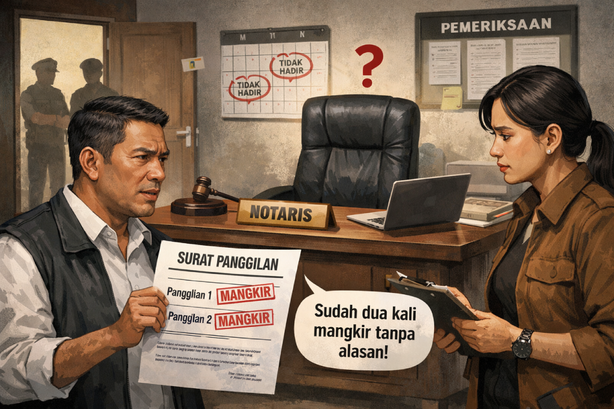 ilustrasi notaris mangkir dari panggilan