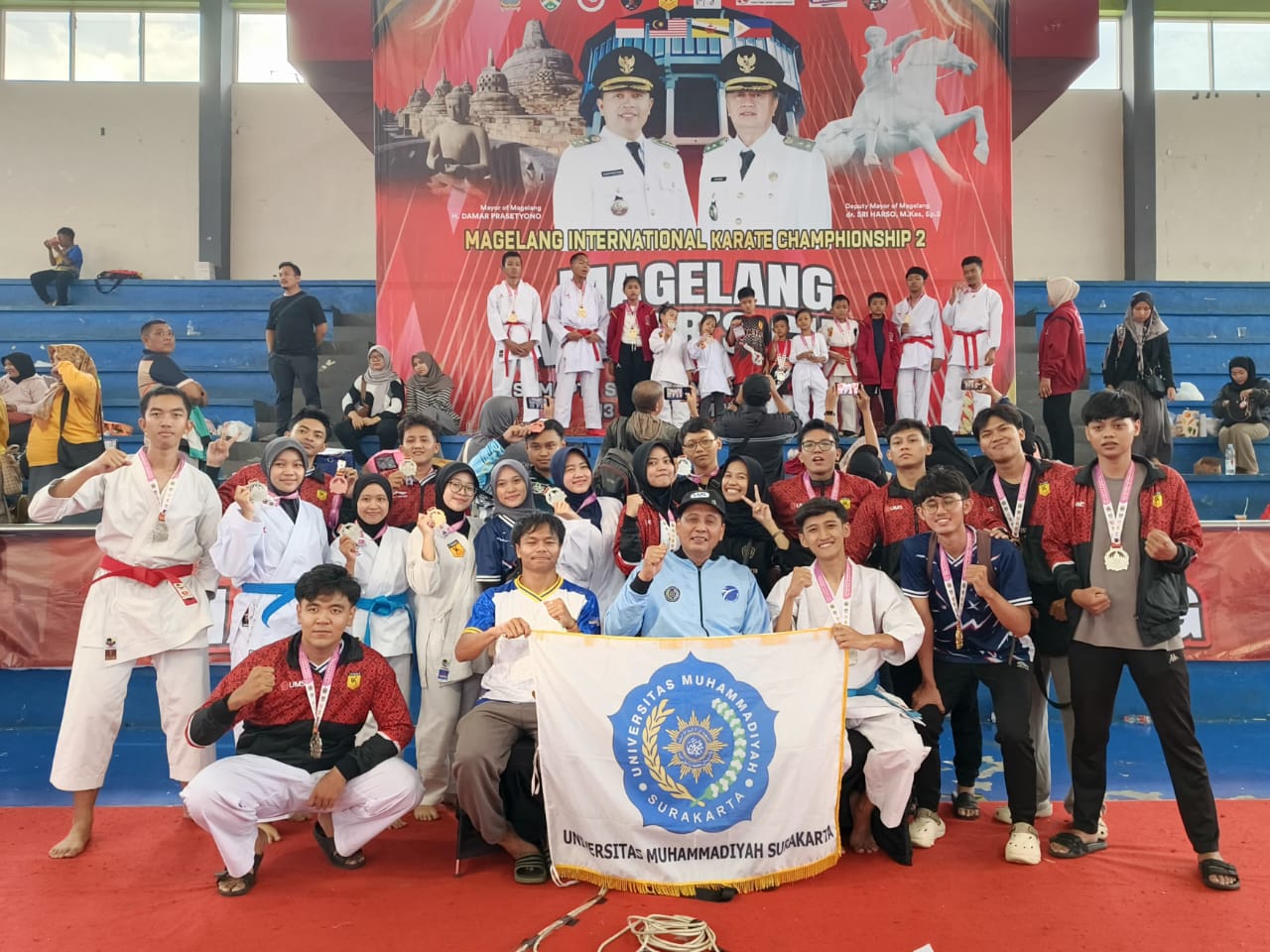 Karateka UMS terjun di ajang Magelang International Karate Championship II Piala Wali Kota Magelang 2025 yang digelar di GOR Samapta pada 12-13 Desember 2025