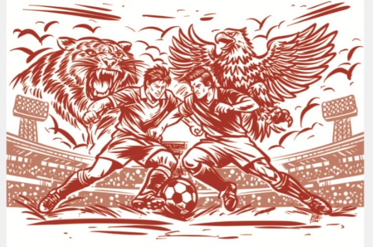 ilustrasi Persis Solo melawan Malaysia.