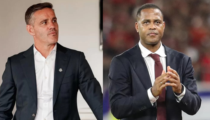 Kandidat pelatih Timnas Indonesia&nbsp;John Herdman (kiri). Mantan pelatih Timnas Patrick Kluivert (kanan).