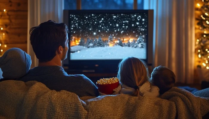 Nonton film di malam Natal.
