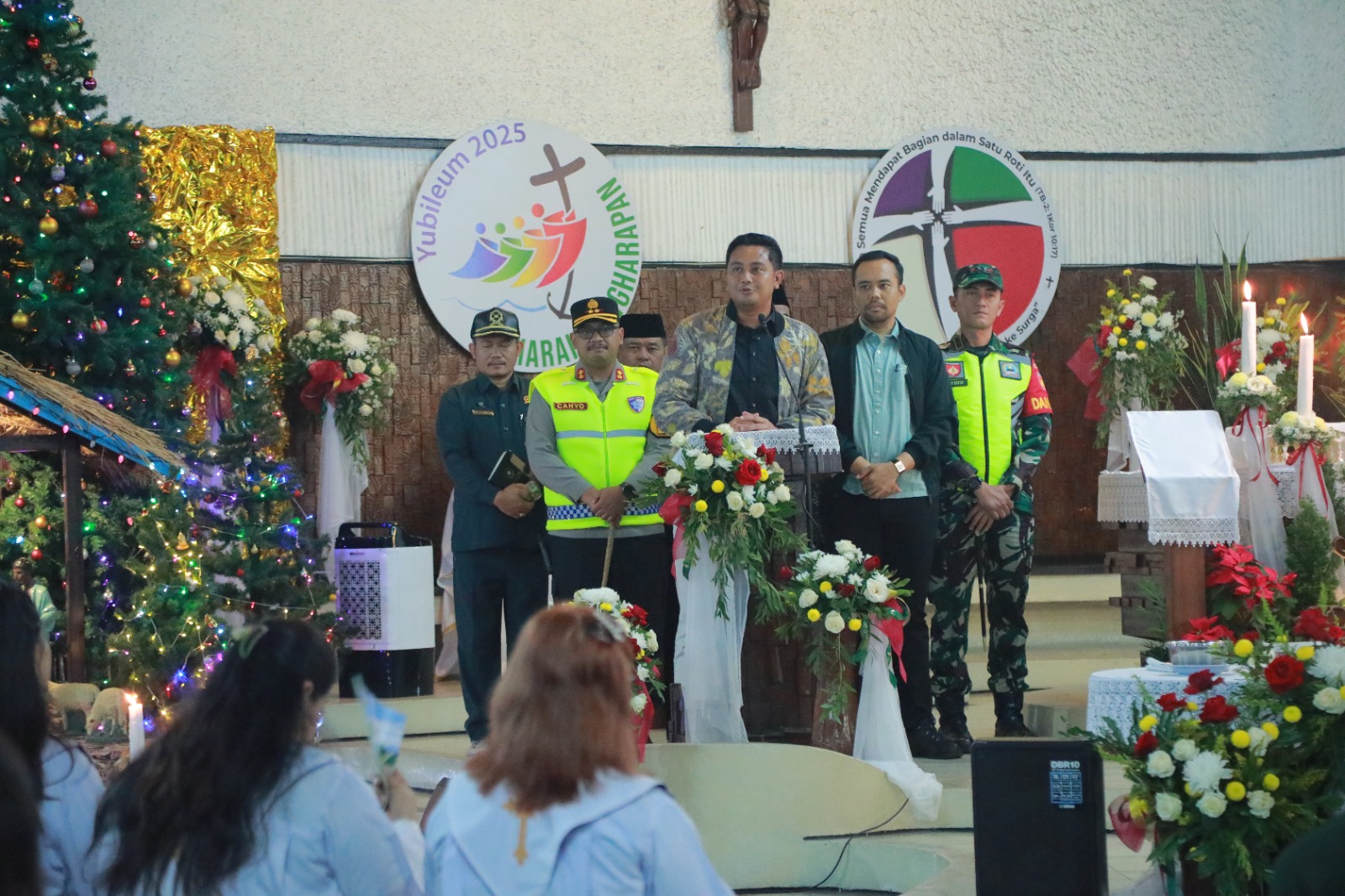 Forkompimda Klaten saat melakukan pemantauan Misa Natal di sejumlah gereja di Klaten. (Dokumentasi Polres Klaten)