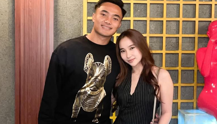 Kiper Timnas Indonesia Ernando Ari dan sang kekasih Devani Audri.
