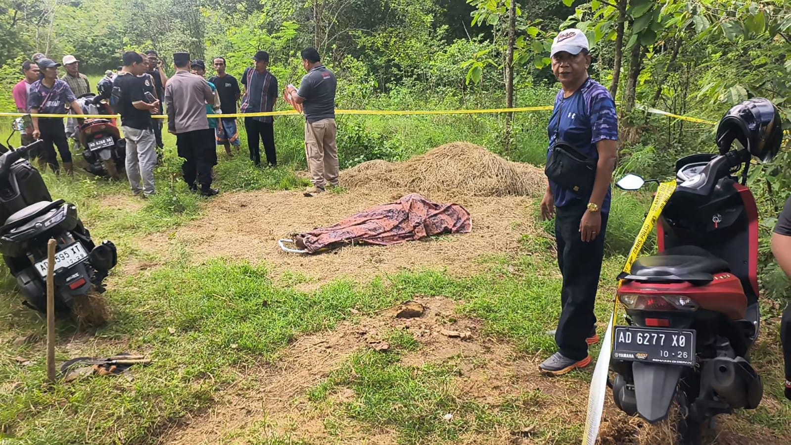 Penemuan jasad di Dusun Jumetro, Desa Jangglengan, Kecamatan Nguter,&nbsp;Jumat (2/1).